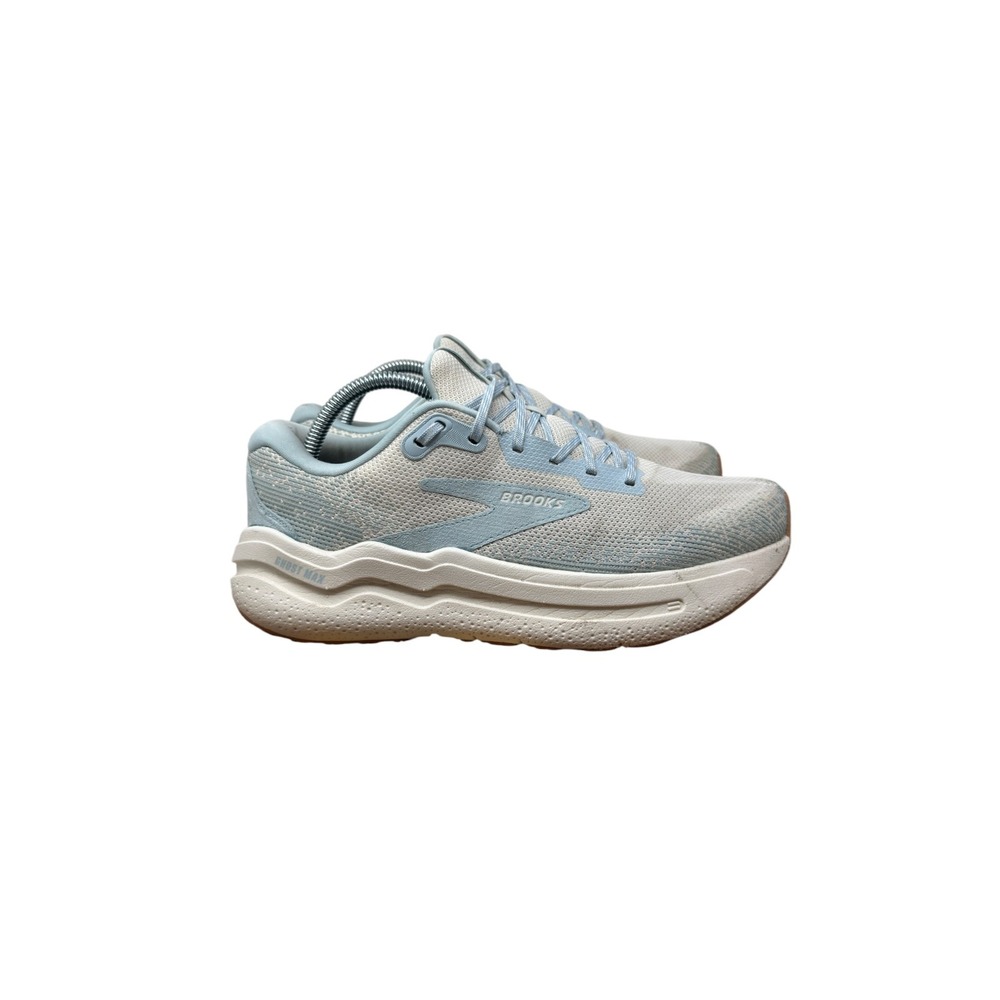 Brooks Ghost Max Women 9.5 White Blue Running Shoes 1204201B163 Max Cushion - Picture 3 of 11